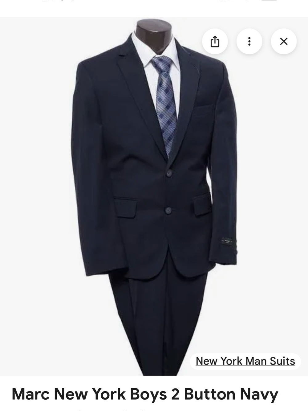 Marc New York Navy Two-Button Suit - Skinny
